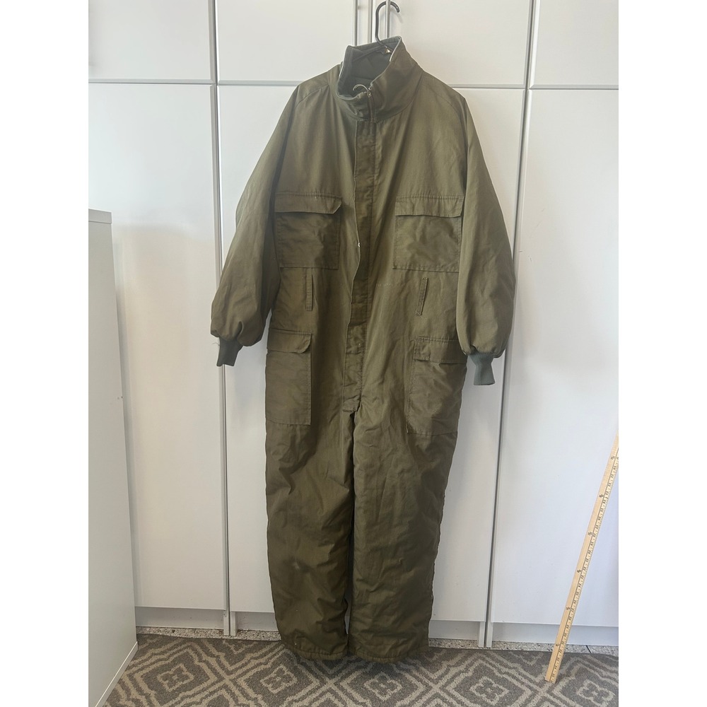 Vintage Browning Insulated Coveralls Mens Olive‎ Green Hunting Flight Suit USA